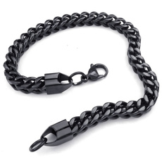 black bracelet, Steel, mensblackbracelet, stainlesssteelbracelet