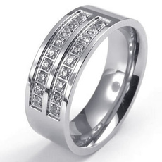 Cubic Zirconia, Steel, weddingengagementring, czring