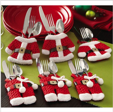 6Pcs Fancy Santa Christmas Decorations Silverware Holders Pockets Dinner Table Decor