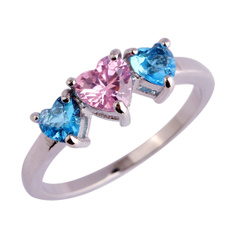 Blues, simplestylesilverring, Silver Jewelry, pinktopazring