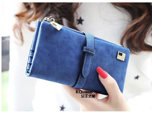 2015 Women Wallets fashion trends pumping frosted multi-card pu leather two fold wallet lady Ms. Long purse card