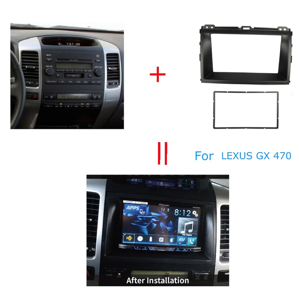 Double Din Radio Fascia For LEXUS GX 470 Toyota Land Cruiser Prado 120 DVD  Stereo Panel Facia Dash Trim Installation Kit