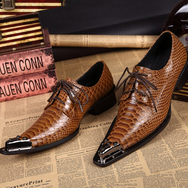 Men's Crocodile Pattern Leather Casual Shoes