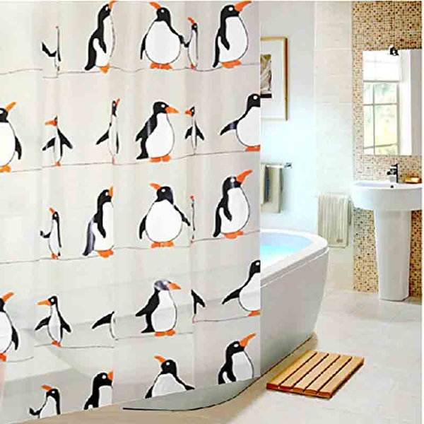 Penguin Shower Curtain Waterproof, Penguin Shower Curtain
