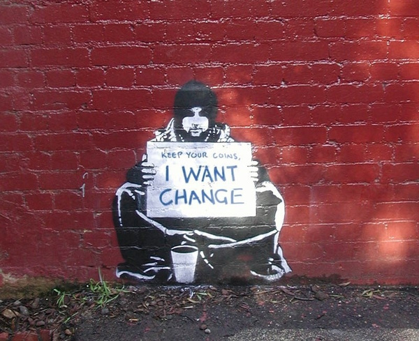 Banksy Graffiti I want change Print On Canvas Abstract street art Home ...