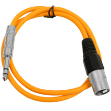 Cord, xlrtotr, Orange, length2feetforeachcable