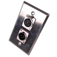 Steel, contentsxlrmaleandxlrfemalestainlesssteelwallplate, cableinstallation, Stainless Steel