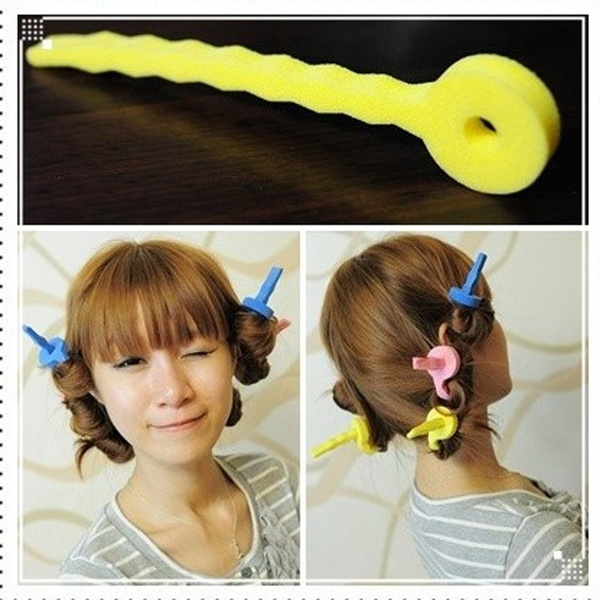 3 Pcs Magic Flexible Hair Roller Sponge Tie Curler Soft Foam Sponge Wave  Stick Styling Rolling Spiral Natural | Wish