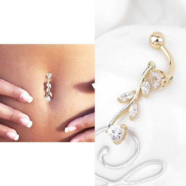 Gold Stainless Steel Belly Piercing | Reverse Curved Belly Button Rings - 1  14g - Aliexpress