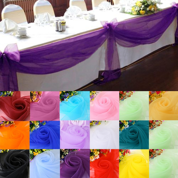 5M*1.35M Table Swags Sheer Organza Fabric DIY Fabric Wedding Party ...