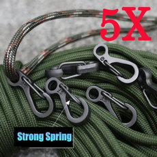 5X Useful Stainless Steel Split Keychain Key Ring Clasps Clips Hook Carabiner