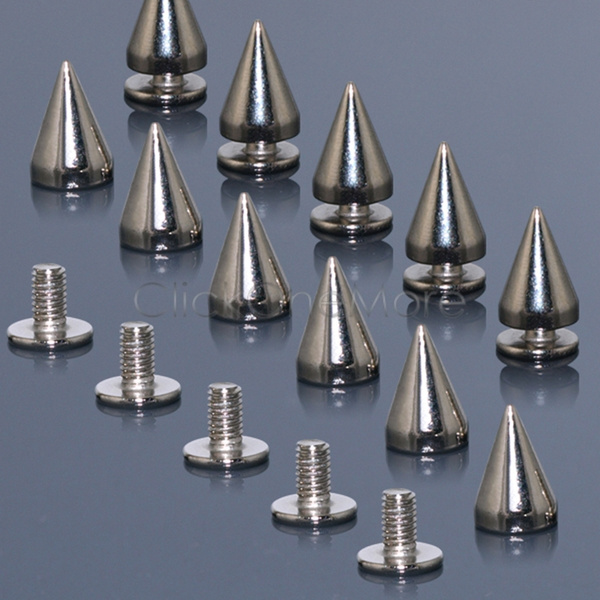 200 Sets PMLAND 9.5mm Gold Cone Spike Screwback Studs For DIY Crafts, Punk Rivets
