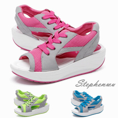 Plus Size 35-43 Womens Sandals Peep Toe Platform Sandals Shape Ups Womens Shoes