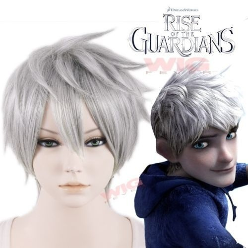 Details about Rise of the Guardian Jack Frost Short straight Grey Anime Cosplay Hair Wig