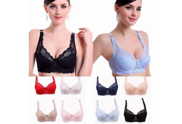 Fashion Women Sexy Lace Bra Deep V Push Up Brassiere Shaping Padded Bras  Underwear Embroidery Lingerie plus size bra A B C D Cup - AliExpress