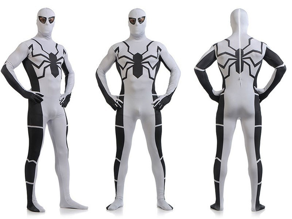 Spiderman Anti Venom Cosplay Zentai Suit High Quality Stretchable Lycra Spandex Leotard Costume Halloween Onesie Costumes Kigurumi