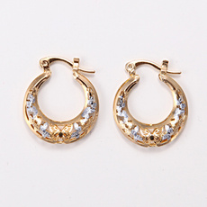 Women’s Noble Classic Romantic Design Wedding Gift 18K Gold Filled Hoop Earrings E555