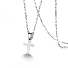 Steel, Vintage, Cross necklace, gold