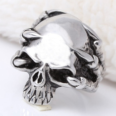 New 316L Stainless Steel Men's Skull Ring Punk Vintage Party Skeleton Jewelry Wholesale Lot Size 7-12