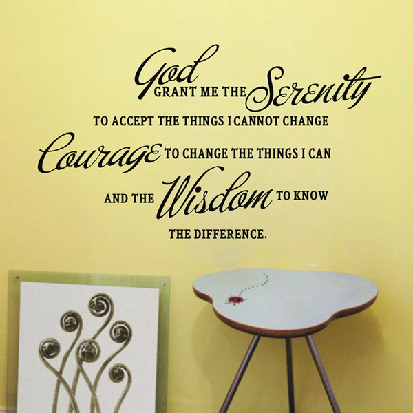 God Grant Me The Serenity Prayer Bible Art Quote Vinyl Wall Stickers Home Decal
