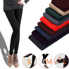 Fashion 8Colors Brushed Stretch Fleece Lined Thick Tights Warm Winter Pants Warm Leggings Black