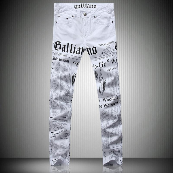 NEW Mens Fashion Personalized Letters Printed Jeans 8 Sizes J309 | Wish