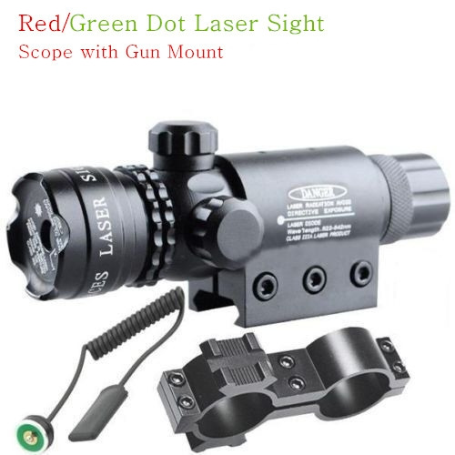 Tactical Red Dot Laser Sight Rifle Gun Scope Rail+Remote Switch For Hunting 