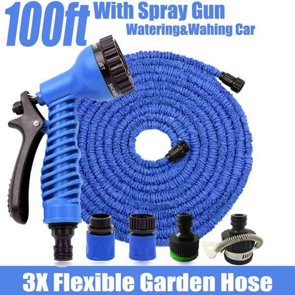 Car Washing Hose Pipe Plastic With Spray Gun  Flexible Magic Garden Water Tools