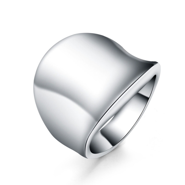 Large Sterling Silver Plain Ring - Thumb Cuff Ring Personalized Ring –  All-For-Men