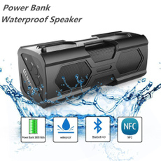 Portable Bluetooth 4.0 Wireless Boombox Speaker(waterproof and Shockproof) with Metal Hook Loop,8 Hours Playtime,3600 Mah Li-ion Battery,power Bank,ultra Bass Subwoofer Sound Effect / Built in Mic for Calls / NFC Function(only for Android) / for all Smartphone