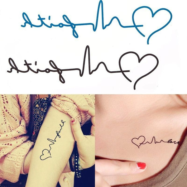 Buy Heartbeat Temporary Tattoo / Ekg Tattoo / Ecg Tattoo / Heart Beat /  Pulse Tattoo Online in India - Etsy