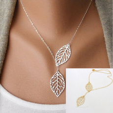 clavicle  chain, Fashion, leaf, Jewelry