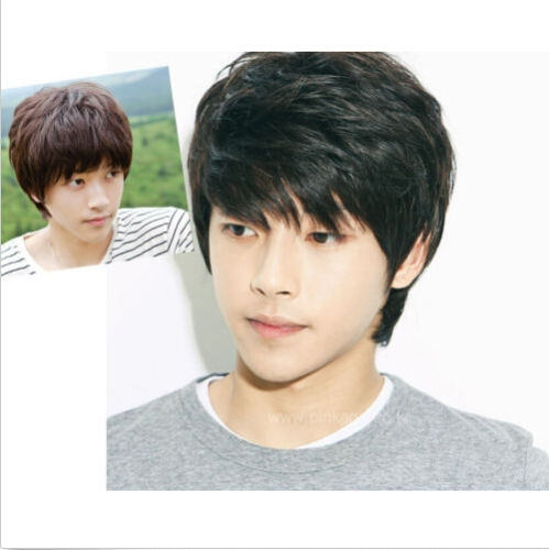 Hot Sales Handsome Boys Wig Korean Short Black Men s Male Hair Cosplay Wigs New