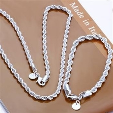 925silverjewelryset, Chain Necklace, Fashion, necklacebracelet