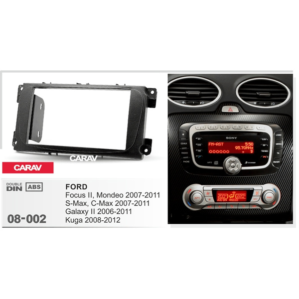 Doble Din Radio Fascia compatible for FORD Focus Mondeo S-Max C-Max Galaxy  Kuga Stereo Audio Panel Mount Installation Dash Kit Adjusting Frame Adapter