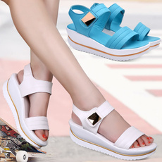 Women Sandals Summer Platform Wedges Casual High Heel Shoes Genuine Cow Leather