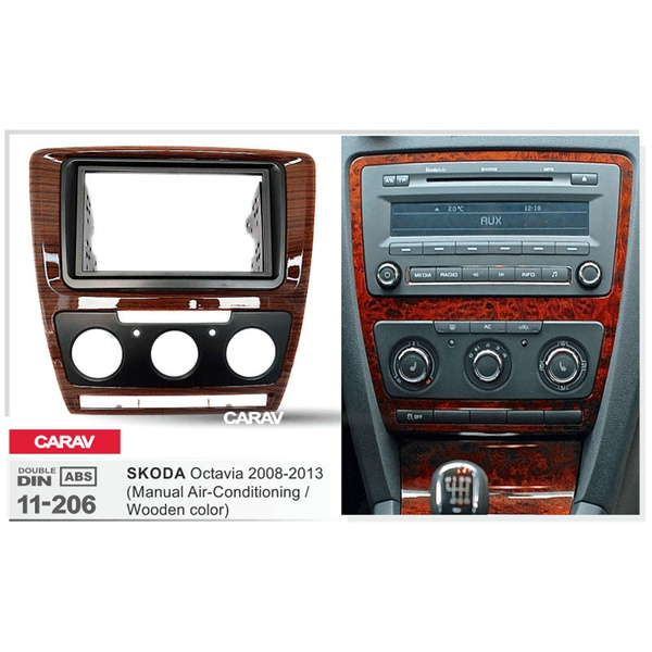 2Din Car Radio Fascia for Skoda Octavia 07-09 Audio Frame Installation Trim Dash