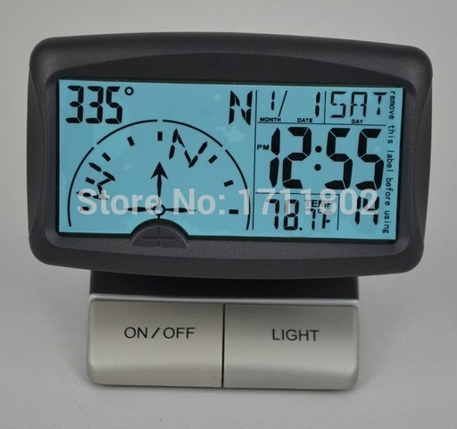 Digital Clock Display Indoor Outdoor Compass Car Thermometer Alert
