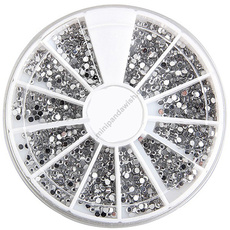 3600 Nail Art 1.5mm Clear Round Rhinestones Glitter Tip Gems Wheel