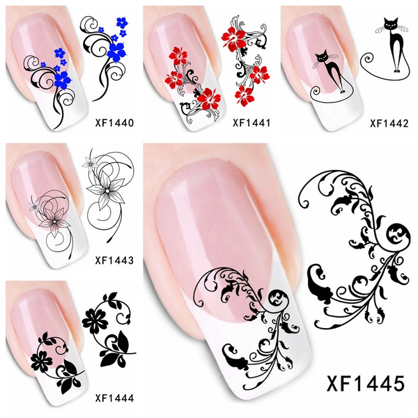 New Fashionable Flower Design Nail Art Stickers Xf1440 Wish