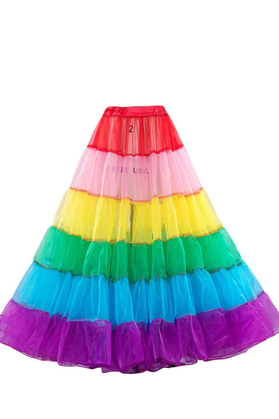 2015 Cheap A-Line Colorful Petticoats Crinoline skirt rainbow ...