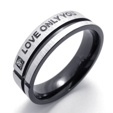 Couple Rings, titanium steel, Love, wedding ring