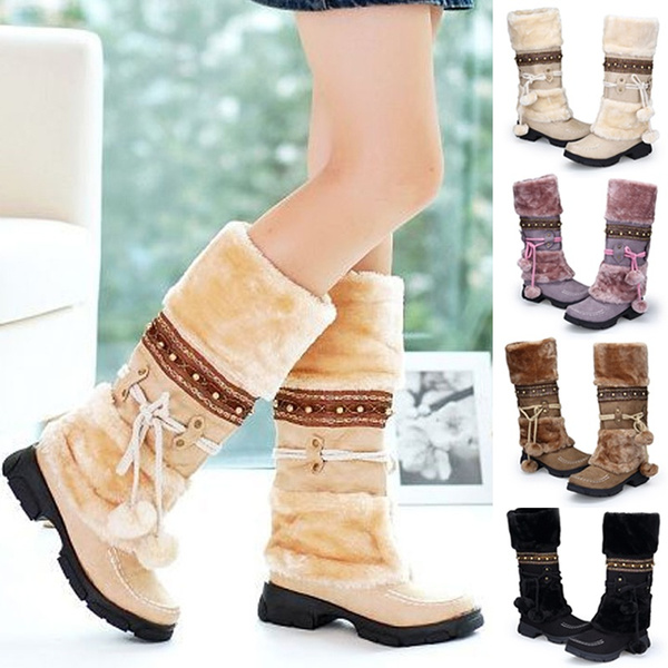 Knee high winter snow on sale boots