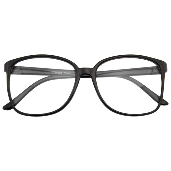 Oversized Men Fashion Eyeglasses Clear Lens Fashion Frames Black