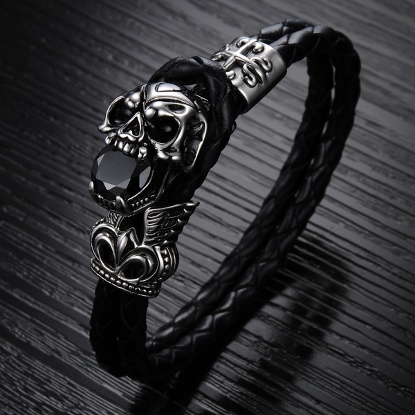 Crystal sale skull bracelet