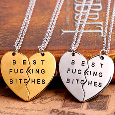 2015 New Chic Best Bitches Best Friend Forever 2Piece Break Heart Pendant Necklace