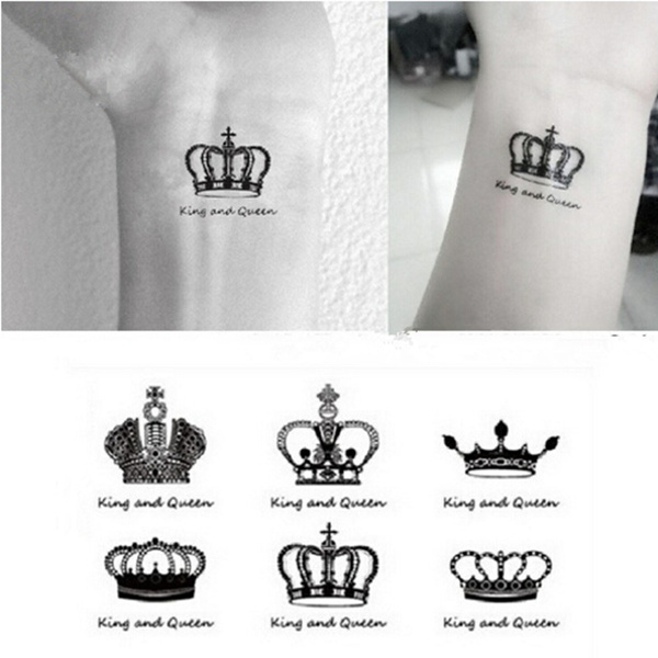 Men And Women Waterproof Fake king and queen Tattoo Stickers Hexagram Small  Pattern Little Finger Fresh False Temporary Tattoo Stickers | Wish
