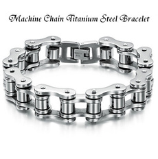 BE Classic Men's Cool Titanium Steel Bracelet Link Chain Wristband Bangle BP