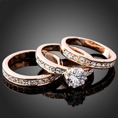 goldplated, bandring, Rose Gold Ring, gold
