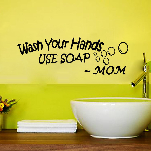 2015 new English wash your hand basins background bathroom stickers | Wish